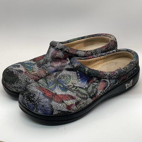 Alegria KAY-389 Leather Clogs Size 40 US 9 Slip Resistant Multicolor - Picture 2 of 8